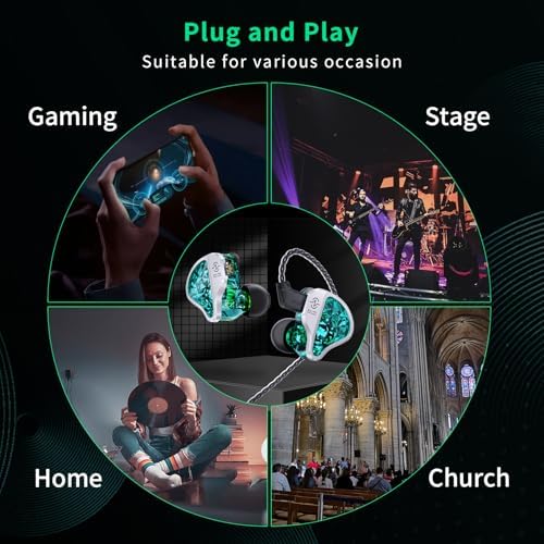 CCZ BC01 Pro Hybrid In-Ear Monitors – Premium Dual-Driver Audio for Gamers and Musicians – Noise-Canceling Earbuds with Ergonomic Eartips & Detachable Cable – Sleek Black Design for Crystal Clear Sound and Extended Comfort – Ideal for Studio Sessions and Gaming Marathons