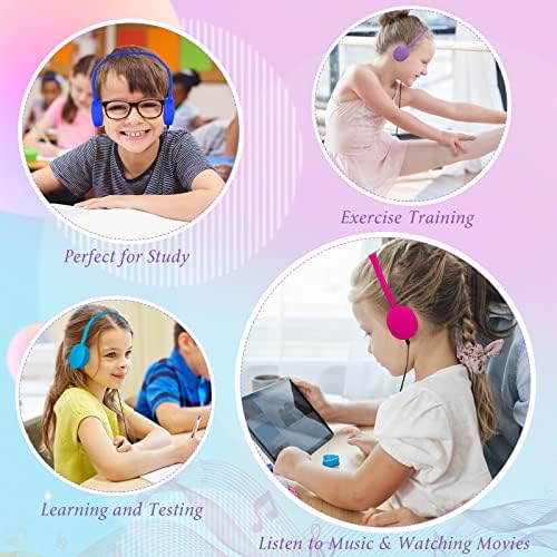 Bulk 24-Pack Kids Classroom Headphones – Durable Wired Earphones with Adjustable Headband for Enhanced Learning Environments (Black) – Ideal for Group Activities and Student Engagement