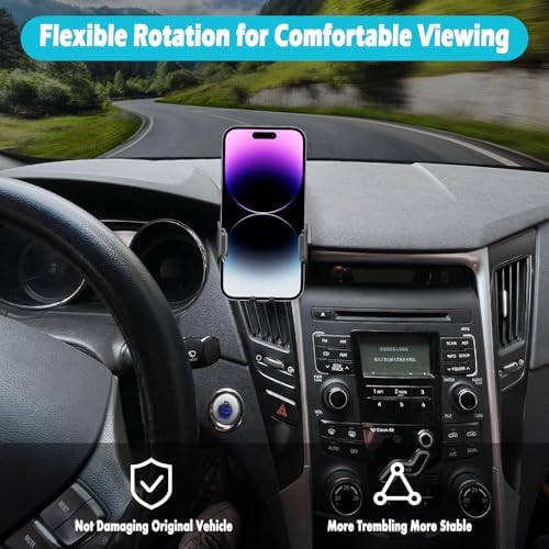 Hyundai Sonata 2015-2017 Car Phone Holder – Universal Mount for 4.7-7” Devices, Thick Case Compatible, 360-Degree Rotation, Effortless Installation – Premium Vehicle Accessory for Safe Navigation and Hands-Free Use