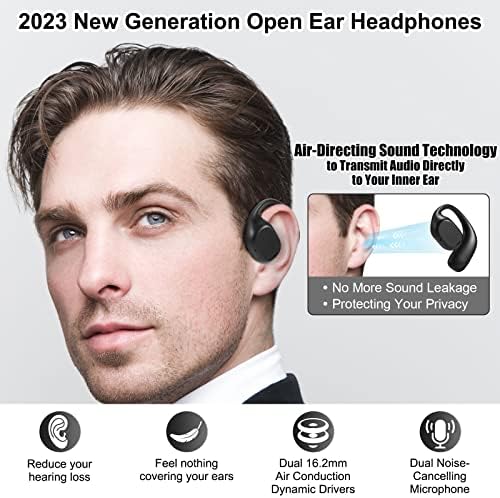 Experience Boundless Freedom with VG333 Open-Ear Bluetooth Headphones: Ultra-Thin Silicone Ear Hooks for Ultimate Comfort, 70-Hour Playtime, and Immersive Bass – Ideal for Active Lifestyles with Touch Control and Next-Gen Bluetooth 5.3 Connectivity