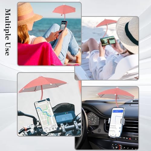 Magnetic Umbrella Phone Stand for Sun Protection,Adjustable Sun Shade Shield for iPhone 16/15/14/13/12 Pro Max,Samsung & Google,Detachable Ring Stand,Heat-Resistant Design,Car Mount Compatible, Black – Enhanced Compatibility and Speed