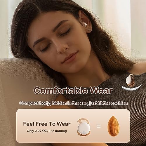 Invisible Bluetooth 5.3 Earbuds for Side Sleepers – MY002 S Noise Cancelling Earplugs with 28-Hour Battery Life – Compact & Comfortable Design in Brown – Advanced Connectivity & Immersive Sound Quality for Uninterrupted Sleep and Relaxation