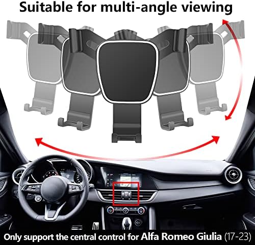 Alfa Romeo Giulia 2017-2025 Car Phone Holder – Premium Gravity Linkage Mobile Mount for Enhanced Navigation & Interior Elegance, Tool-Free Installation with Adjustable Viewing Angles for Optimal Safety and Convenience