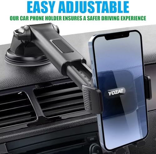 Universal Heavy-Duty Car Phone Holder for Dashboard, Windshield & Air Vent – 360-Degree Rotating Mount Compatible with All Smartphones for Safe Navigation and Hands-Free Use