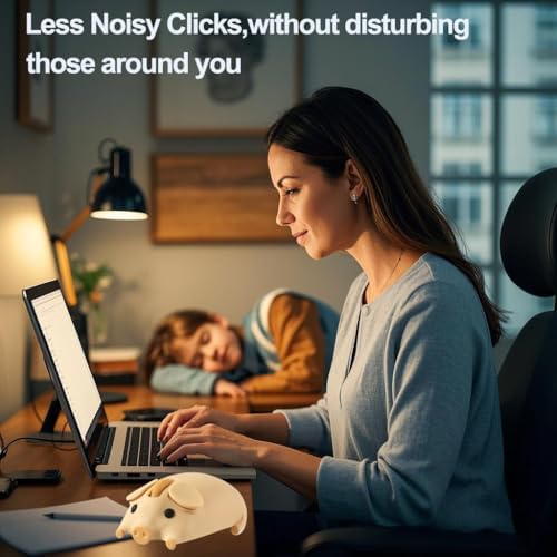 Cute Pig Design Wireless Mouse – Kawaii Bluetooth Dual Mode Silent Optical Mouse for PC, Laptop, and Tablet – Lightweight Portable Accessory for Kids, Students, and Office Use – Perfect Gift Idea for Adorable Tech Lovers
