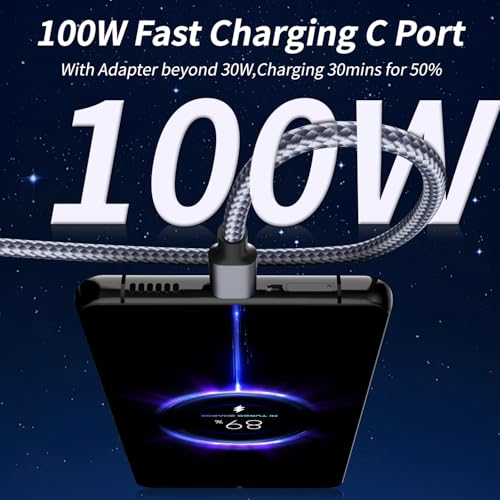 240 W 4-in-1 USB C Charging Cable – 6 FT Multi-Device Power Solution with LED Indicator for i Phone 16/15/14 Pro, Mac, i Pad, Samsung S25/S24 – Fast Charging Compatibility, Durable Design for Home & Travel