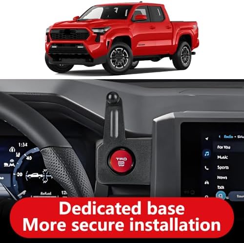 Secure Mobile Phone Mount for 2024-2025 Toyota Tacoma – Custom Fit for Limited, TRD Pro & Trailhunter Models | 14-Inch Screen Compatible Dash Holder | Effortless Installation & Enhanced Driving Safety | Sleek Design for Modern Interiors | Premium Quality Car Accessory