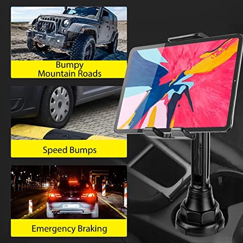 Ultimate le Quiven 360-Degree Car Cup Holder for Phones and Tablets – Versatile Mount for i Phone, Galaxy, and i Pad Mini – Enhanced Stability and Hands-Free Convenience for Safe Driving and Optimal Viewing