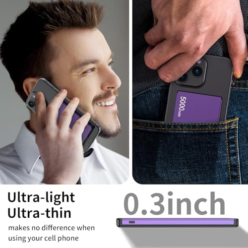 Magnetic Wireless Power Bank – 5000 m Ah Portable Charger with 20 W USB-C PD Fast Charging for i Phone 11-16 Pro/Max/Plus – Ultimate On-the-Go Charging Solution with Enhanced Magnetic Attachment and Seamless Compatibility