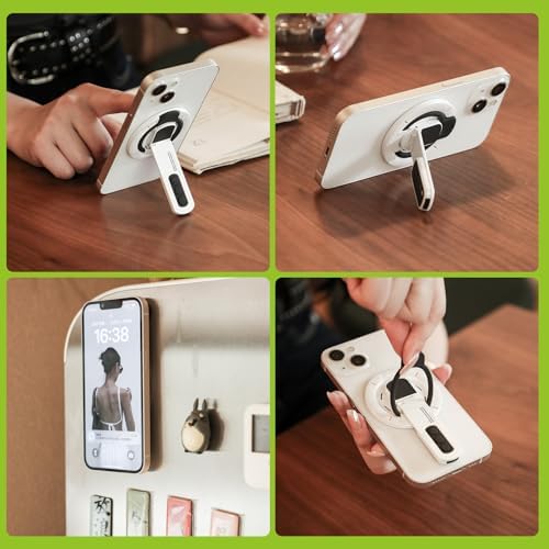 Versatile Magnetic Phone Grip and Adjustable Kickstand for i Phone 16/15/14/13/12 Series – Removable, Double-Sided Holder for Secure Handling and Hands-Free Viewing Solutions
