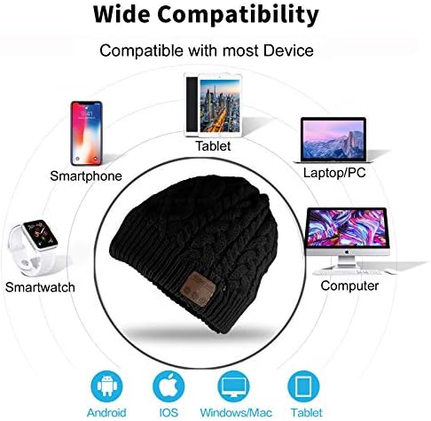 Stay Warm and Tune In: Bluetooth V5.0 Music Beanie for Hands-Free Winter Adventures, Cozy Comfort, and Stylish Outdoor Listening – Perfect Unisex Cap for Active Lifestyles