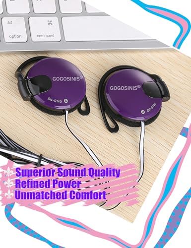 Vibrant Pink Over-Ear Kids Earbuds with Secure Earhooks – Perfectly Designed Audio Companion for Ages 3-8, Ideal for School, Home, and On-the-Go Listening with Universal 3.5 mm Compatibility for Phones and PCs