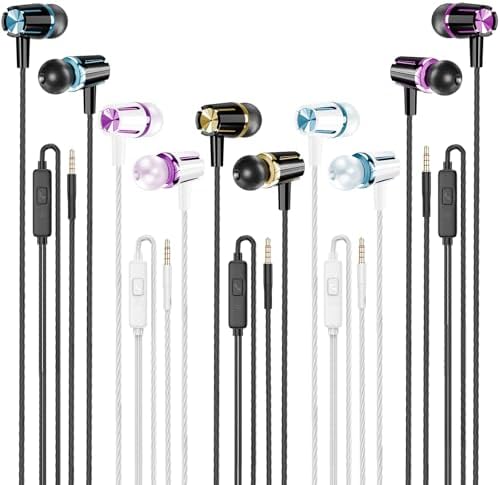 Rayleigh Heavy Bass USB C Wired Earbuds – 3 Pack of Noise-Isolating Headphones with Built-in Microphone for Type C Devices, Ideal for Music Enthusiasts and Gamers, Lightweight and Durable Design for Ultimate Comfort