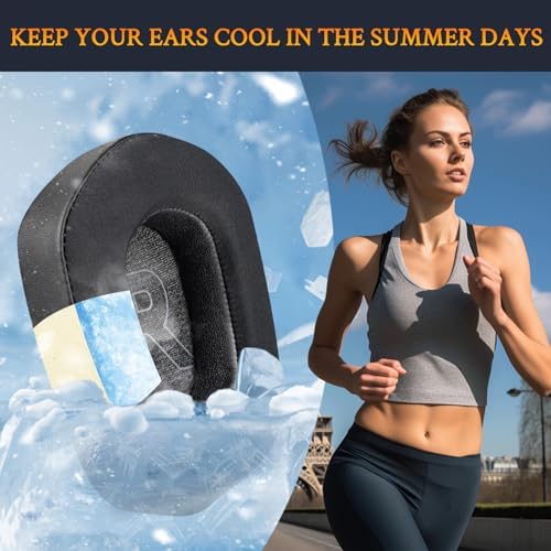 SOULWIT Cooling Gel Earpads for Logitech G733, G535, G335 – Advanced Comfort & Noise Isolation Cushions for Immersive Gaming – Durable Grey Replacement Ear Pads for Enhanced Audio Performance and Extended Playtime