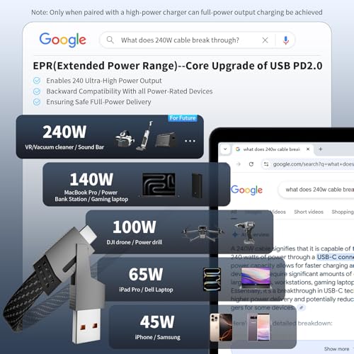 100W USB C Multi Charging Cable,3 in 1 USB C Cable Fast Charging with E-Mark Chip,Universal Charging Cable with Type-C, Micro USB,IP Port for iPhone16/15/Cell Phones and More – Enhanced Compatibility and Speed