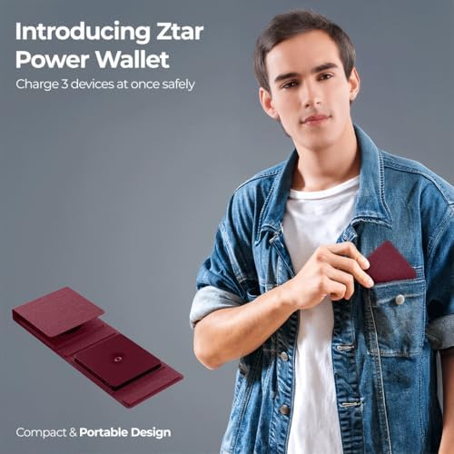 ZTAR 3-in-1 Wireless Travel Charger: Ultimate Mag Safe-Compatible Charging Pad for i Phone 16/15/14/13/12, Samsung Galaxy, Air Pods & Apple Watch – Portable Foldable Design for Effortless Travel & Rapid Multi-Device Charging
