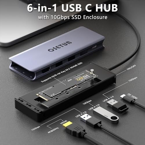 Revolutionary 8-in-1 USB-C Hub with M.2 NVMe/SATA SSD Enclosure – Experience Blazing 10 Gbps Data Transfer, Crystal-Clear 4 K HDMI Output, and Robust 100 W Power Delivery – Ultimate Connectivity Solution for XPS Users and Tech Savvy Professionals