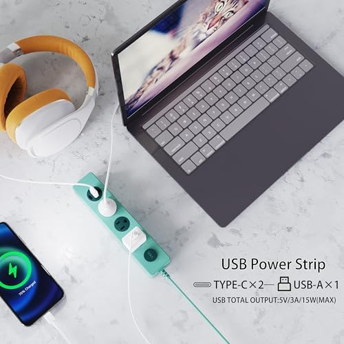 Ultimate IPX9 Weatherproof Outdoor Power Strip with 3 Outlets & 3 USB Ports (2 USB-C) – 5.18 FT Heavy-Duty Extension Cord for Versatile Power Solutions in Garden, Bathroom, Kitchen, Garage, and Office – Reliable Surge Protection & Fast Charging for All Devices