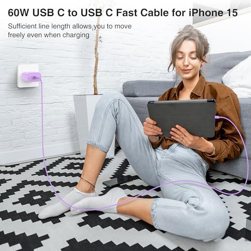 Elevate Your Charging Experience with the 20 W USB-C Power Adapter & 10 ft Type C Cable – Perfectly Engineered for i Phone 16/15, i Pad Pro, and Air Pods – Compact Wall Charger for Accelerated Power Delivery and Unmatched Portability – Superior Charging Speed for All Your Apple Devices on the Go