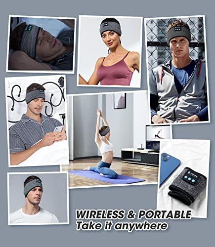 Revolutionize Your Rest with the Bluetooth Noise-Cancelling Sleep Headband – Ultimate Comfort Meets Stylish Functionality for Insomnia Relief, Travel, and Active Lifestyles – Ideal for Yoga and Leisure with Ultra-Thin Speakers in Sleek Black & Grey