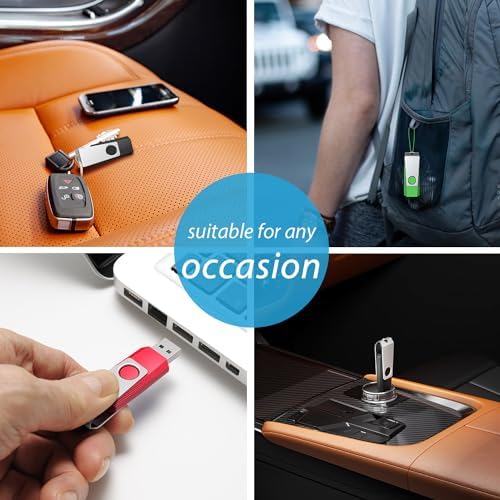 KEXIN 10 Pack 8 GB Swivel USB Flash Drives – Versatile Portable Storage with LED Indicator for Effortless Data Transfer and Enhanced Device Compatibility