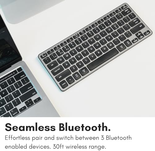 Upgrade Your Mac Experience with the Macally Bluetooth Keyboard – Premium Wireless Typing Solution for Mac Book Pro, i Mac, i Pad & PC – Ergonomic Design & Long-lasting Rechargeable Battery for Seamless Productivity