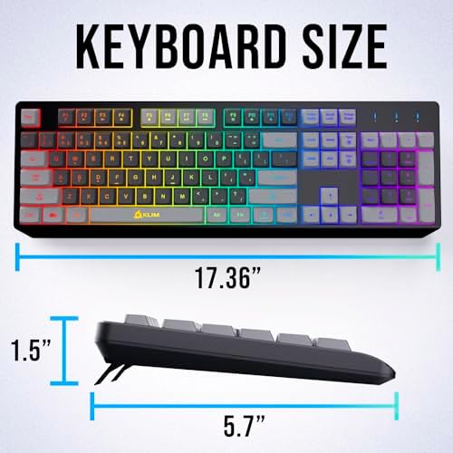 KLIM Chroma RGB Wireless Gaming Keyboard – Ultimate Performance with Long-Lasting Rechargeable Battery, Quick Typing & Water-Resistant Design for PC, PS5, PS4 & Mac – Elevate Your Gameplay with Stunning Backlighting & Enhanced Compatibility