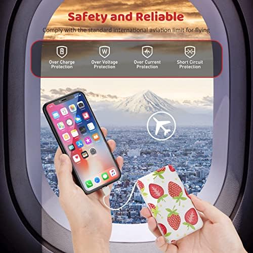 Ultra-Slim 6000 m Ah Portable Charger with Built-in Cables – Lightweight Fast Charging Power Bank for i Phone, Samsung, and Android Devices – Perfect Travel Companion for On-the-Go Power Solutions