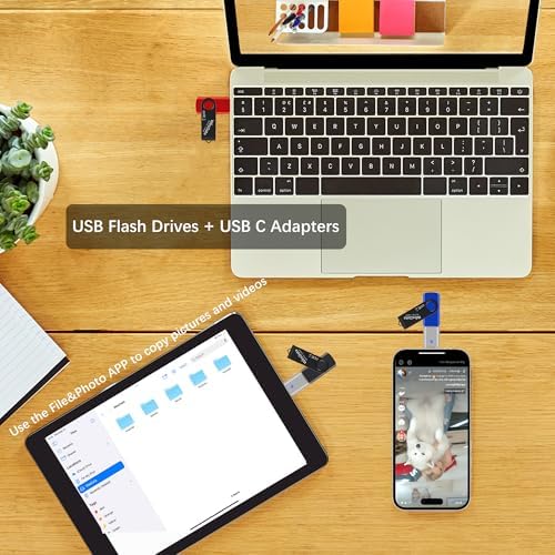 Versatile 10 Pack 16 GB Flash Drives with Dual USB C Adapters – Colorful Memory Stick Set for Fast Data Transfer Across PC, Laptops, Macs & USB C Devices – Perfect Portable Storage Solution for Work & Play