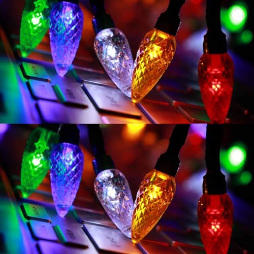 Illuminate Your Holidays with the LED Christmas Light Phone Charger Cord – 50-Inch USB Cable Featuring 10 Vibrant Multicolor Bulbs for i Phone 14 Pro Max/Plus, 13 Pro Max/Mini, 12 Pro Max, 11 Pro Max, and More – Fast Charging & Festive Ambiance (Set of 2)