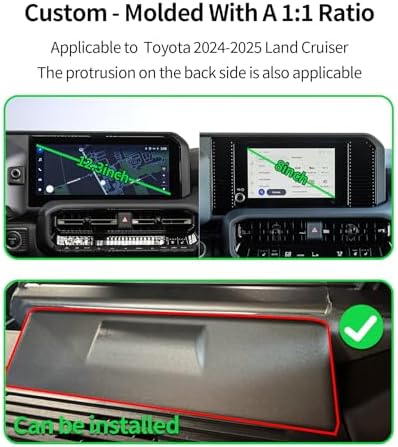 Wireless Charging car Phone Holder for Toyota Land Cruiser Prado 250 J250 LC250 2024 2025 Accessories 8/12.3 inch Screen Fixed Clip,360° Rotation car Phone Mount Compatible with MagSafe – Enhanced Compatibility and Speed