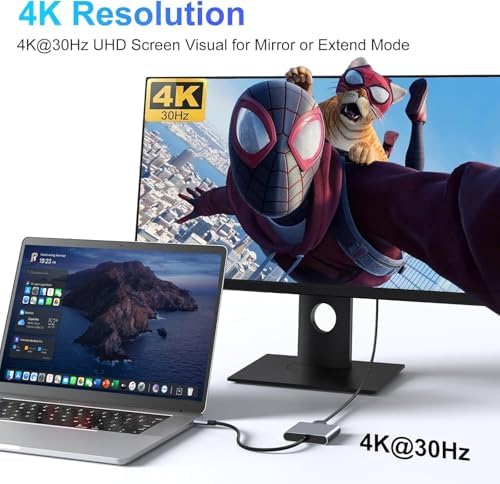 Elevate Your Workflow with the USB C to Dual HDMI Adapter – Ultimate Type C HDMI Splitter for Dual Monitor Setups, Featuring Fast USB 3.0 Hub and 100 W Power Delivery for Mac Book, Dell XPS, HP, Surface & Chromebook – Ideal for Multitasking and Professional Use