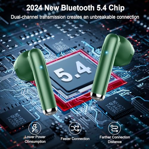 Advanced Bluetooth 5.3 Wireless Earbuds – Hi-Fi Stereo Sound for Ultimate Audio Experience, 4 ENC Mics for Superior Call Clarity, Featherlight 3 g Build for Unmatched Comfort, 30-Hour Playtime with Sleek USB-C Charging Case, IP7 Waterproof for All-Weather Durability, Seamlessly Compatible with Android & i OS – Ideal for Music Aficionados and On-the-Go Professionals