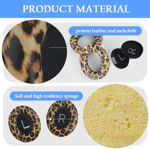 Adhiper Leopard Print Ear Pads for Bose 700/NC700 Wireless Headphones – Luxury Protein Leather Cushions with Memory Foam for Superior Comfort and Premium Audio Quality Upgrade