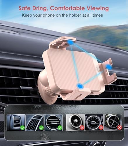 MOKPR 15 W Fast Wireless Car Charger – Auto-Clamping Phone Mount for i Phone 16/15/14/13/12/11 & Samsung Galaxy S23/S22/S21/S20 – Effortless One-Handed Operation, 360-Degree Rotation, Easy Air Vent Installation for Seamless Navigation & Charging on the Go