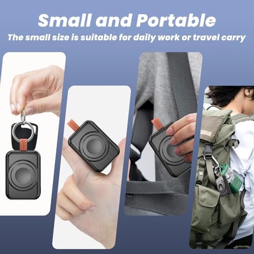 Portable 1800 m Ah Magnetic Wireless Charger for Samsung Galaxy Watch – Compact Keychain Power Bank for Effortless Fast Charging on the Go, Optimized for Galaxy Watch 7/Ultra/6/6 Classic/5/5 Pro/4/3 & Active 2/1 – Essential Charger for Busy Lifestyles and Uninterrupted Connectivity