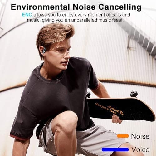Ultimate Wireless Sport Earbuds with 75-Hour Playtime, Bluetooth 5.4 Connectivity, and IP7 Waterproof Rating – Noise-Canceling Earphones with Deep Bass for Gym, Running, and Outdoor Activities – Enhanced Comfort and Stability for Active Lifestyles