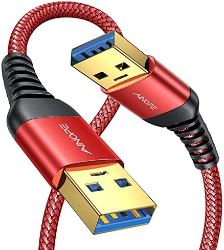 High-Speed AINOPE 2-Pack USB 3.0 A to A Male Cable – 6.6 FT Durable Male-to-Male Connection for KVM Switch, External Hard Drives, Laptops & TVs – Reliable Data Transfer Up to 5 Gbps for Enhanced Productivity and Versatile Use