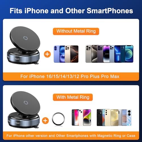Revolutionary 360° Adjustable Magnetic Suction Cup Phone Holder – Versatile, Portable Smartphone Mount for Car, Gym, Kitchen, and Mirrors – Universal Compatibility with i Phone and Android Devices – Enhanced Stability and Effortless Multi-Tasking Experience