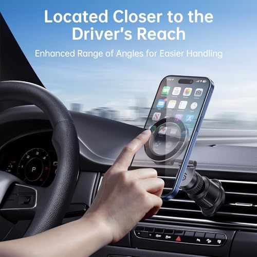 SYNCWIRE Mag Safe Car Mount Vent – Premium Magnetic Phone Holder for i Phone 12-16 | Adjustable 3 D Long Arm & Versatile Rotation | Secure Air Vent Phone Mount for Easy Navigation & Hands-Free Calls | Durable Design for All i Phone Models