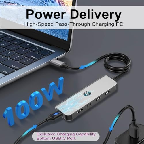 Unlock Ultimate Connectivity with the VCOM 10 Gbps USB C Hub: 5-Port Multiport Adapter Featuring 100 W Power Delivery for Lightning-Fast Charging and Data Transfer – Perfectly Designed for Mac Book Pro, Surface Pro, Dell, and HP Users – Ideal Portable Solution for Busy Professionals on the Move