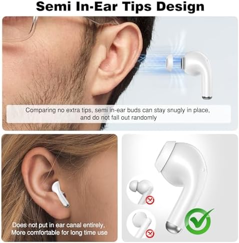 Premium Bluetooth 5.3 Noise-Cancelling Wireless Earbuds – Seamless Compatibility with i Phone 16/15 Pro Max & Samsung Galaxy S Series – Fast USB-C Charging Case for Ultimate Audio Freedom and Clarity