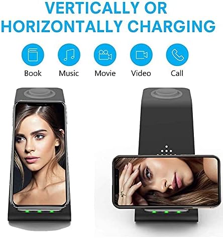 Versatile 3-in-1 Qi Wireless Charging Station for Apple Devices – Stylish Fast Charging Dock for i Phone 16/15/14/13/12/11/X/8, Apple Watch Ultra/9/8/7/6/SE/5/4/3/2, and Air Pods Pro – Sleek Compact Design with Anti-Slip Technology and LED Status Indicator – Ideal Tech Gift for Gadget Enthusiasts