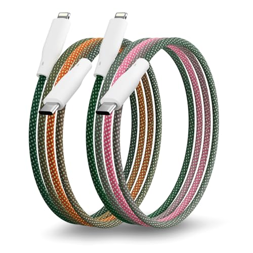 Vibrant Apple MFi Certified Ombre Lightning Charger Cables – 2 Pack, 3 ft Fast Charging USB C Data Cord for i Phone 14/13/12/11/Pro/XS Max/XR/X/8/7/6, Durable & Stylish Tech Accessory for Seamless Device Compatibility and Enhanced Charging Speed