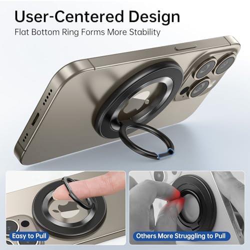 Syncwire Magnetic Phone Ring Holder – Titanium Alloy Kickstand for i Phone 12-16 Pro Max & Compatible Android Devices – Ergonomic Design, Enhanced Mag Safe Stability, Lightweight Grip for Ultimate Hands-Free Convenience
