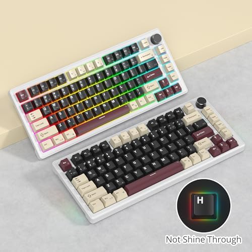 Transform Your Gaming Setup with the 75% Monster B Wired Mechanical Keyboard – 82 Keys, Gasket Mount Design, Hot-Swappable White Switches, RGB Lighting, Programmable Features for Mac/Windows – Unmatched Speed and Comfort for Gamers and Professionals