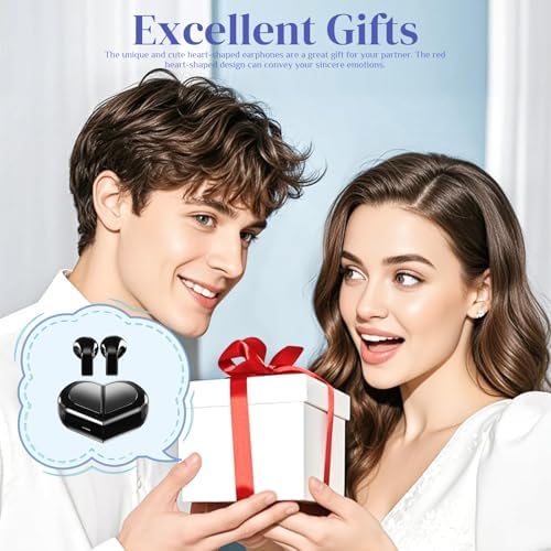 Stylish Rose Gold Heart Wireless Earbuds for Girls – Mini Bluetooth Earbuds Designed for Small Ears, Perfect for Kids & Women – Lightweight, Comfortable Fit with Superior Sound Quality for i Phone & Android, Ideal for Travel & Everyday Use