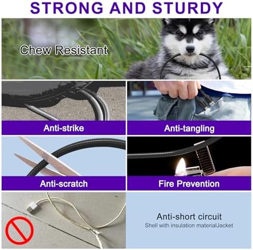 Durable 6 FT Chew-Proof i Phone Charger Cord – MFi Certified Metal Braided Lightning Cable for Pets, 3 A Fast Charging Compatible with i Phone 14, 13, 12, 11, X, XS, XR, 8, 7, 6, 5 – Ultimate Protection and Speed for Tech-Savvy Pet Owners