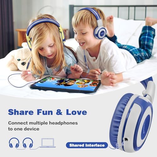 Chic Pink SIMOLIO Kids Headphones with Microphone – Volume-Limited Wired Design for Safe Listening – Adjustable Sound Levels (75/85/94 d B) for Hearing Protection – Perfect for School, Travel, and Home Use – Durable and Comfortable Fit for Active Young Listeners – Compatible with Smartphones & Tablets for Versatile Use