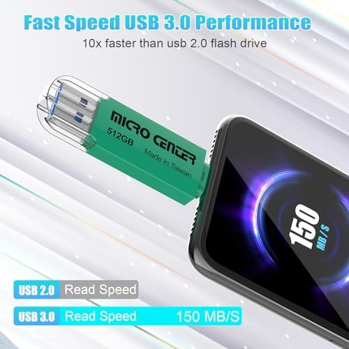 Unlock Ultimate Storage Freedom with the Micro Center 512 GB Super Speed 2-in-1 USB Flash Drive – Dual Connector Type C & Type A for Lightning-Fast Transfers up to 150 MB/s, Perfect for Android Smartphones, Tablets, and PCs – Compact, Durable, and Ready for On-the-Go Data Management!